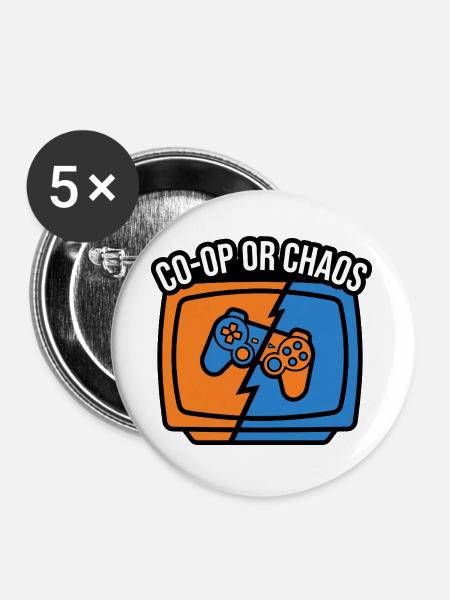 Koop oder Chaos – Gamer-Controller - Buttons groß 56 mm (5er Pack) - Weiß
