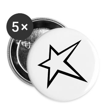 Cooler Stern - Buttons groß 56 mm (5er Pack) - Weiß - Vorne