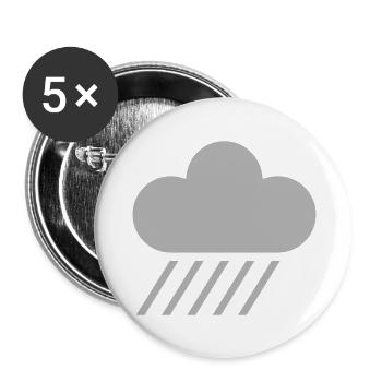 weather symbol - cloud & rain - Buttons large 2.2''/56 mm (5-pack) - white - Front
