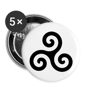 triskele symbol spiral - Buttons large 2.2''/56 mm (5-pack) - white - Front