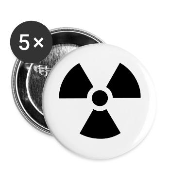 Atom - radioaktiv - Buttons groß 56 mm (5er Pack) - Weiß - Vorne
