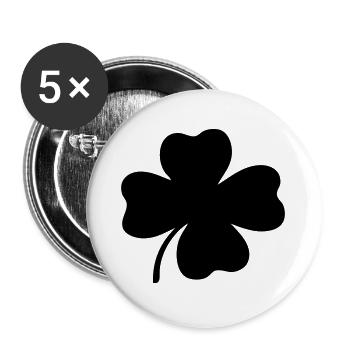 Trèfle à quatre feuilles - Lot de 5 grands badges (56 mm) - blanc - Devant