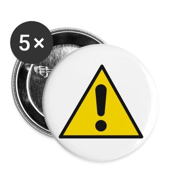 achtung - Buttons groß 56 mm (5er Pack) - Weiß - Vorne
