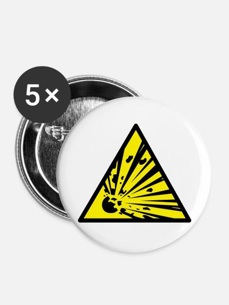 explosiv - Buttons groß 56 mm (5er Pack) - Weiß