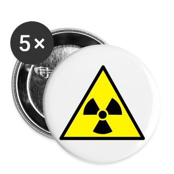 Radioaktiv - Buttons groß 56 mm (5er Pack) - Weiß - Vorne