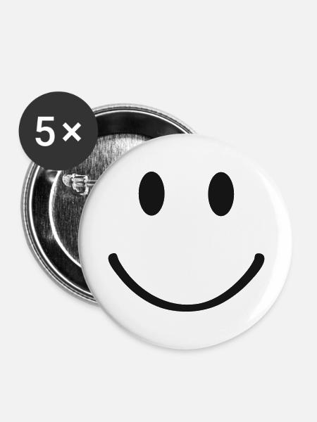 smile - Buttons groß 56 mm (5er Pack) - Weiß