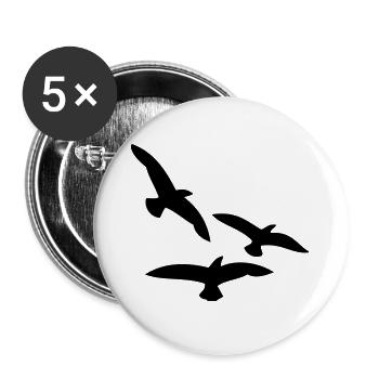 Vögel - Buttons groß 56 mm (5er Pack) - Weiß - Vorne