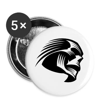 Art moderne de crâne (frais de crâne) - Lot de 5 grands badges (56 mm) - blanc - Devant