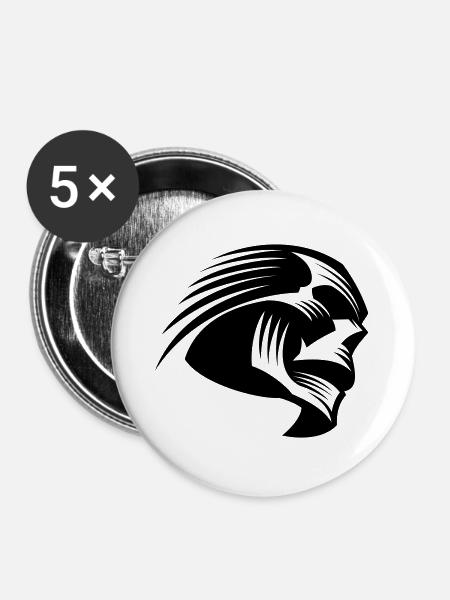 Totenkopf - Buttons groß 56 mm (5er Pack) - Weiß