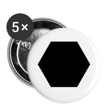 6_eck - Buttons groß 56 mm (5er Pack) - Weiß - Vorne
