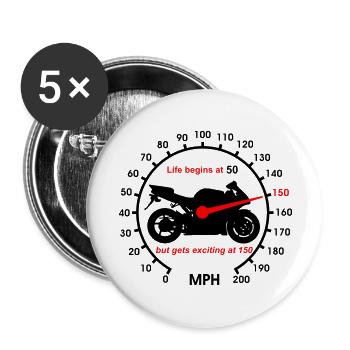 Life begins at 50 - Buttons large 2.2''/56 mm (5-pack) - white - Front