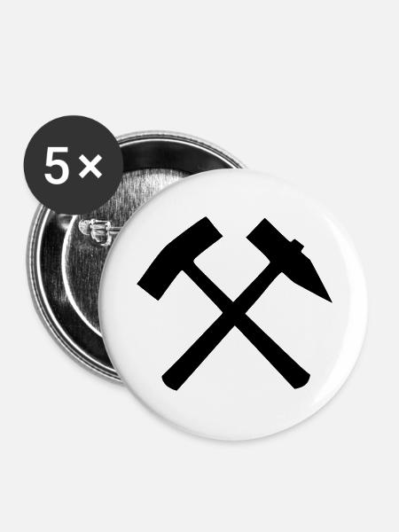 Eisen und Schlegel - Buttons groß 56 mm (5er Pack) - Weiß