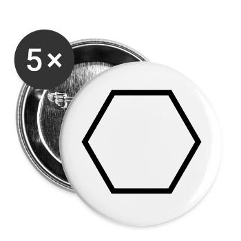 Polygon (customize) - Buttons large 2.2''/56 mm (5-pack) - white - Front