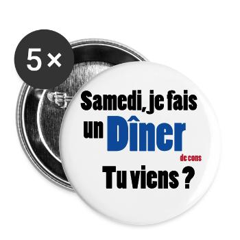 Dumm - Buttons groß 56 mm (5er Pack) - Weiß - Vorne
