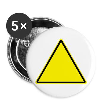 Warnschild Blanko - Buttons groß 56 mm (5er Pack) - Weiß - Vorne