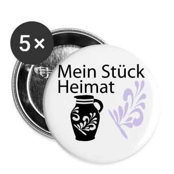 Mein Stück Heimat Bembel - Buttons groß 56 mm (5er Pack) - Weiß - Vorne