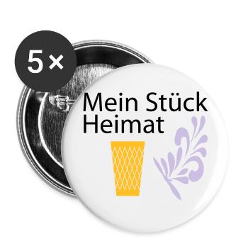 Meine Heimat Geripptes - Apfelwein - Buttons groß 56 mm (5er Pack) - Weiß - Vorne