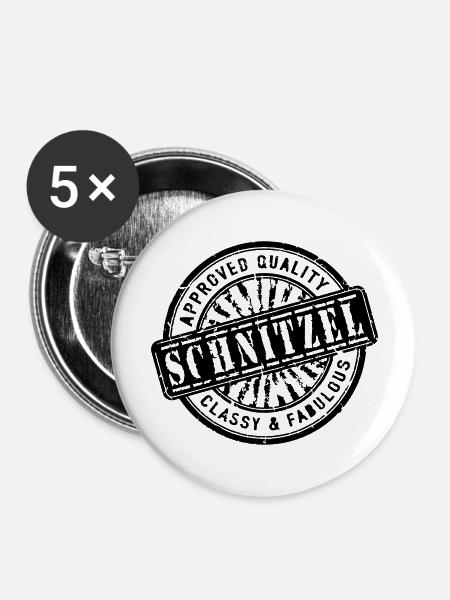 Schnitzel Stamp - Buttons groß 56 mm (5er Pack) - Weiß