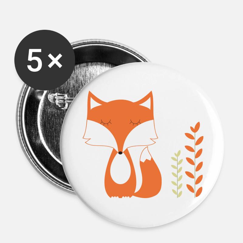 fox - Buttons large 2.2''/56 mm (5-pack) - white