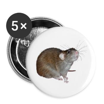 Old lady Rose the rat - Buttons large 2.2''/56 mm (5-pack) - white - Front