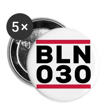 Berlin 030 - Buttons groß 56 mm (5er Pack) - Weiß - Vorne