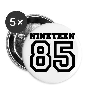 1985 - Buttons groß 56 mm (5er Pack) - Weiß - Vorne