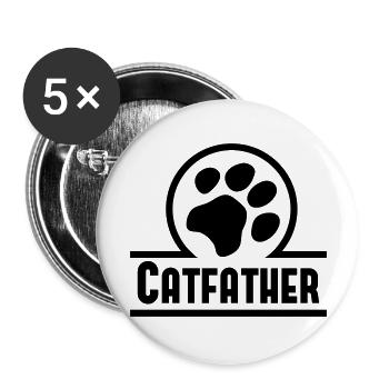 Catfather - Buttons groß 56 mm (5er Pack) - Weiß - Vorne