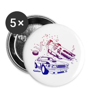 Crash Mode Gamer - Buttons large 2.2''/56 mm (5-pack) - white - Front