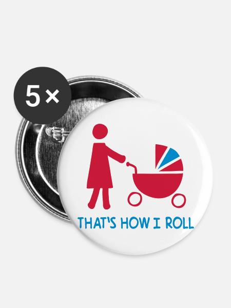 Mama - Buttons groß 56 mm (5er Pack) - Weiß