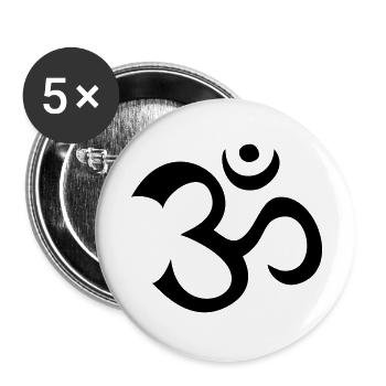 AUM 1 - Buttons groß 56 mm (5er Pack) - Weiß - Vorne