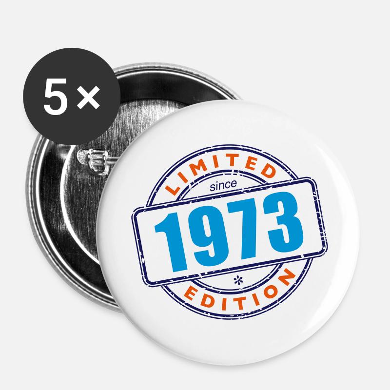 LIMITED EDITION SINCE 1973 - Buttons large 2.2''/56 mm (5-pack) - white