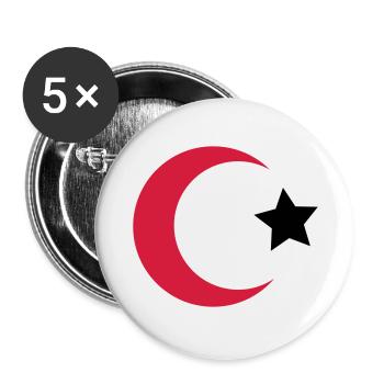 türkei - Buttons groß 56 mm (5er Pack) - Weiß - Vorne