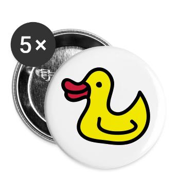 Entchen - Ente 3 - Buttons groß 56 mm (5er Pack) - Weiß - Vorne