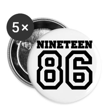 1986 - Buttons groß 56 mm (5er Pack) - Weiß - Vorne