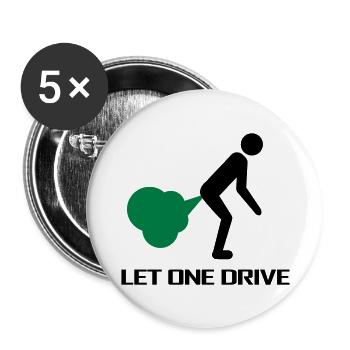 einen_fahren_lassen - Buttons groß 56 mm (5er Pack) - Weiß - Vorne