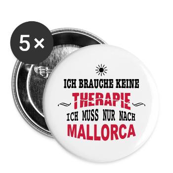 THERAPIE Mallorca SONNE - Buttons groß 56 mm (5er Pack) - Weiß - Vorne