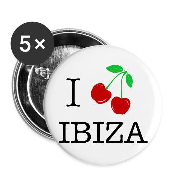 CERISE - IBIZA - Lot de 5 grands badges (56 mm) - blanc - Devant