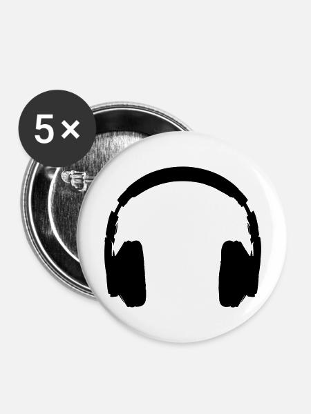headphones - Buttons groß 56 mm (5er Pack) - Weiß