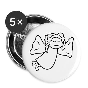 Engel - Buttons groß 56 mm (5er Pack) - Weiß - Vorne