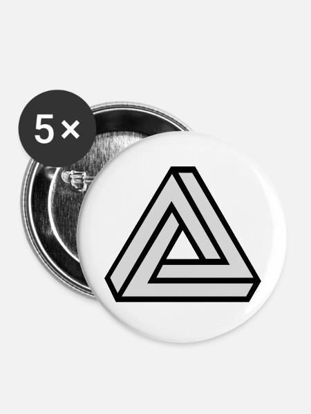 Triangle_v1 - Buttons groß 56 mm (5er Pack) - Weiß