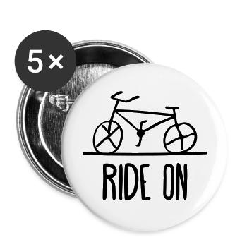 ride on bike fixie bike cycling cycle bike - Buttons large 2.2''/56 mm (5-pack) - white - Front