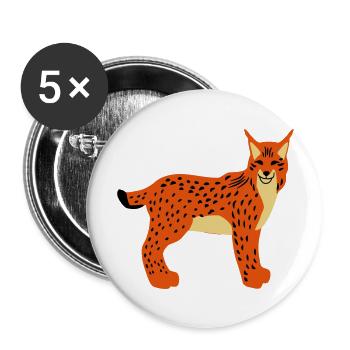 Lynx head front vector - Buttons large 2.2''/56 mm (5-pack) - white - Front