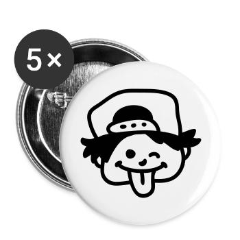 Naughty Boy - line - Buttons large 2.2''/56 mm (5-pack) - white - Front