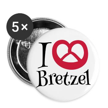 i love bretzel - Lot de 5 grands badges (56 mm) - blanc - Devant