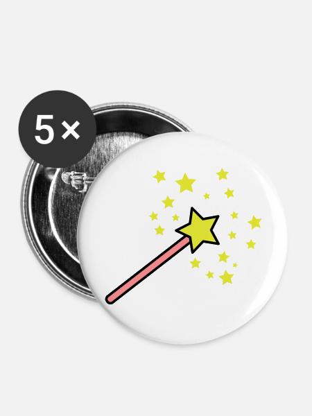 zauberstab_3c - Buttons groß 56 mm (5er Pack) - Weiß