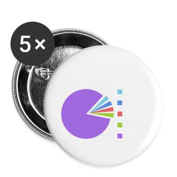 Vegan Statistik - Buttons groß 56 mm (5er Pack) - Weiß - Vorne