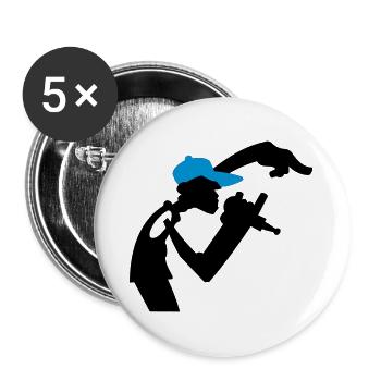 Rapper - Buttons groß 56 mm (5er Pack) - Weiß - Vorne