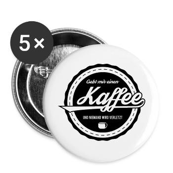 Kaffee - Buttons groß 56 mm (5er Pack) - Weiß - Vorne