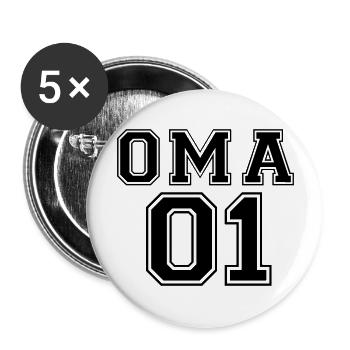 Oma 01 Weihnachten Partner Paar Liebe Geschenk - Buttons groß 56 mm (5er Pack) - Weiß - Vorne