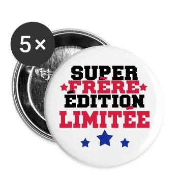 super frère édition limit - Lot de 5 grands badges (56 mm) - blanc - Devant